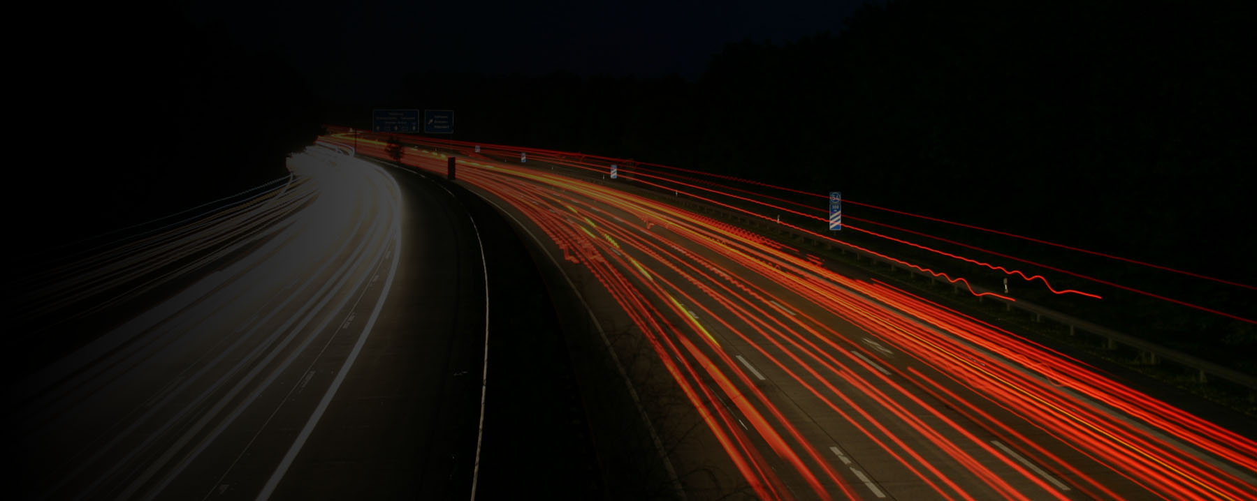 US Freeway at night showing Radar and Lidar sensors